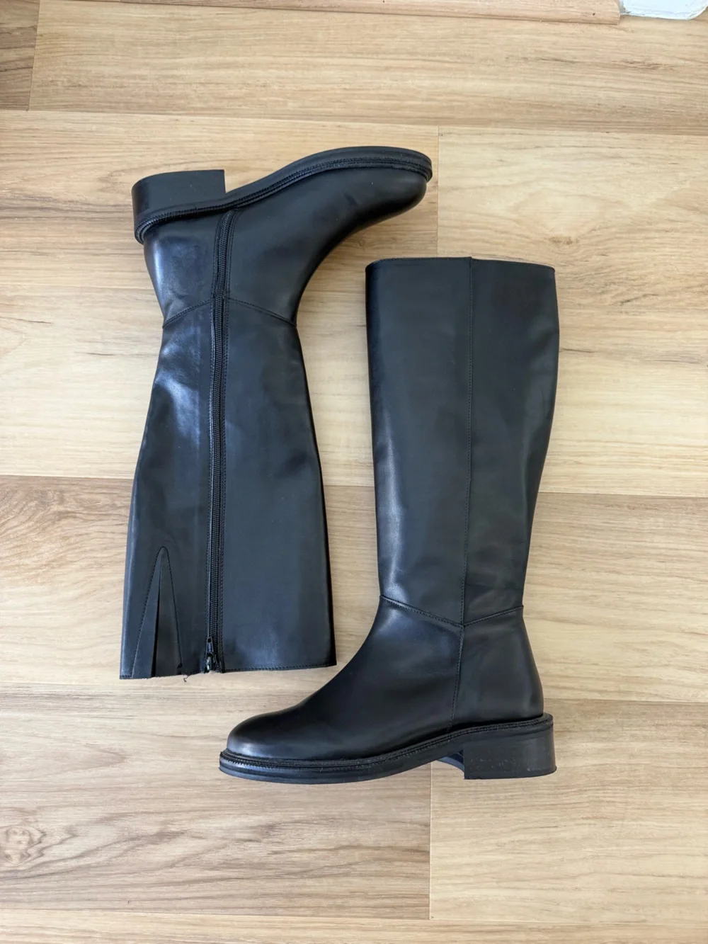 Reformation Nancy Knee High 100% Genuine Leather Black Riding Boots DUPE